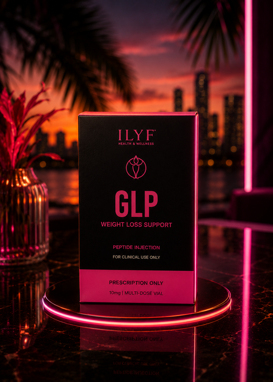 ILYFFITNESS GLP Package with workout accessories and supplements, displayed on a clean background.