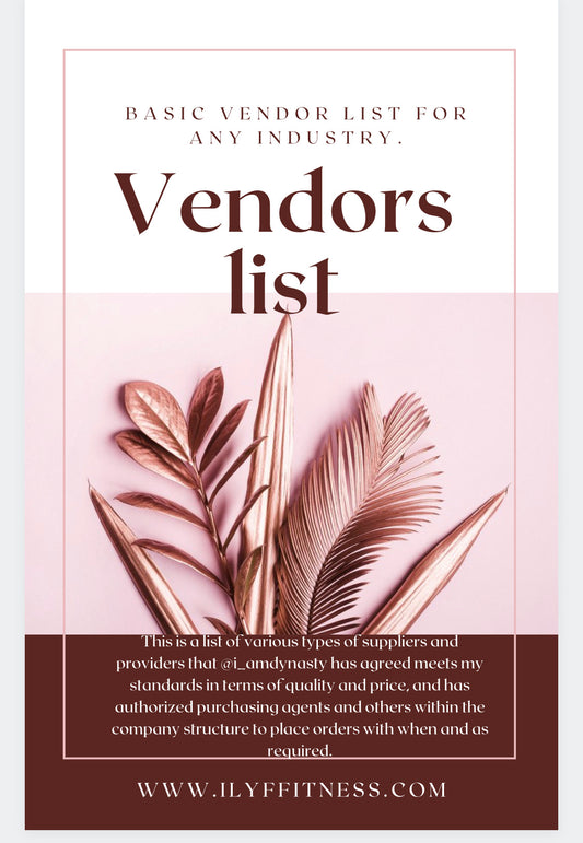 Vendors list with coaching - ILYFFITNESS